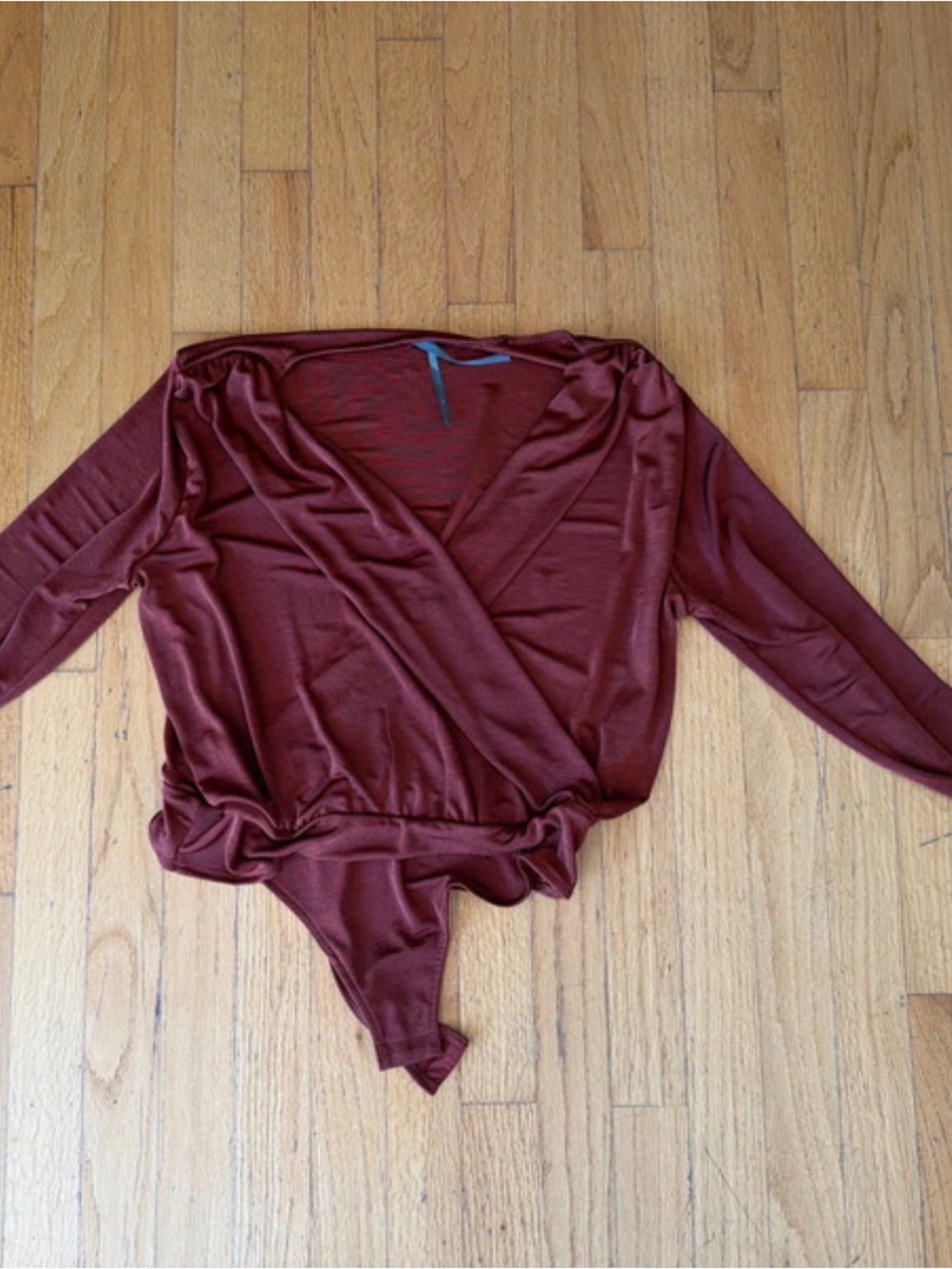 Anthropologie Off-Shoulder Long Sleeve Top in Shimmery Rust